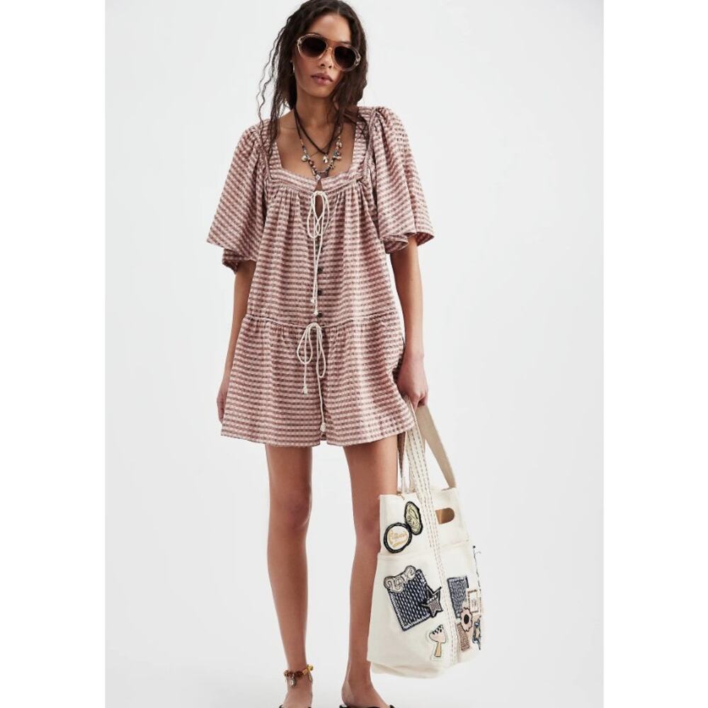 Large 24" PTP | Free People | NWT | County Line Plaid Romper | Pink Combo